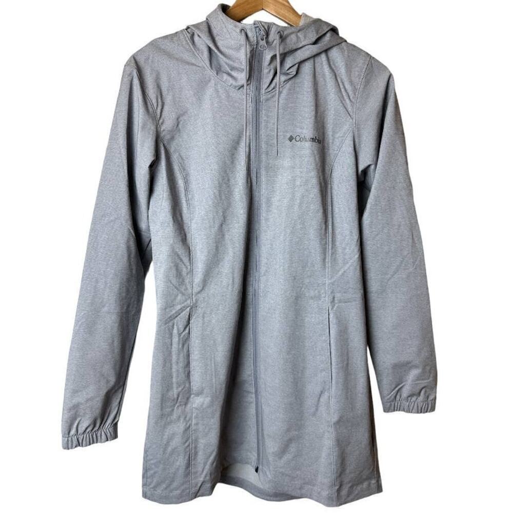 Columbia Gray Hooded Mid Length Lightweight Jacket Women's Size M NWT